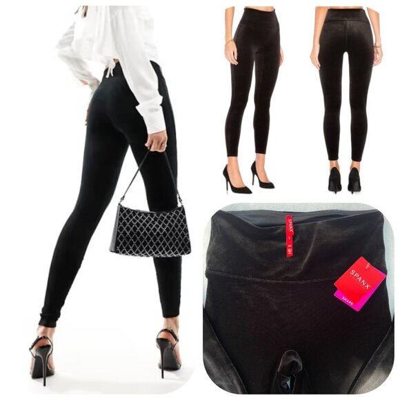 NWT Spanx velvet high waisted sculpting leggings in blackSP